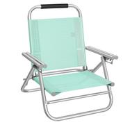 SONGMICS Silla de Playa, Plegable, Portátil, Respaldo Ajustable en 4 Niveles, con Reposabrazos, Transpirable y Cómoda, Taburete de Exterior, Verde GCB065C01