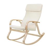 SONGMICS Sillón Mecedora, Color Beige, Algodón, 65 x 90 x 98 cm Color Beige