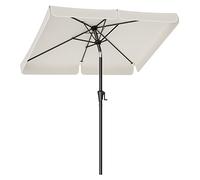 SONGMICS Sombrilla 200 x 150 cm, sombrilla rectangular para balcón, protección solar UPF 50+, plegable 30° por ambos lados, para jardín, terraza, sin soporte, beige GPU048M01