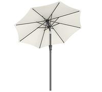 SONGMICS Sombrilla de Jardín, 200 cm, UPF 50+, con Manivela, sin Base | Parasol, 30° de Inclinación en dos Direcciones, para Patio, Terraza, Balcón, Piscina, Beige, Colección SHELD GPU202M01