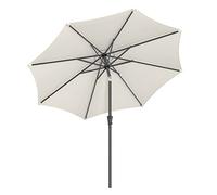 SONGMICS Sombrilla de Jardín 270 cm, UPF 50+, Parasol, 30°de Inclinación en dos Direcciones, con Manivela, para Patio, Terraza, Balcón, Piscina, sin Base, Beige GPU27BE