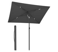 SONGMICS Sombrilla de Patio, 190 x 120 cm, Parasol de Exterior, Protección UPF 50+, Techo Inclinable, Jardín Terraza Playa, Bolsa de Transporte, Base No Incluida, Gris GPU024GZ01