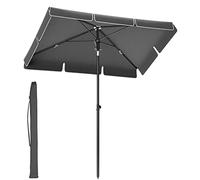 SONGMICS Sombrilla de Terraza, 180 x 125 cm, UPF 50+, Altura Ajustable | Inclinación Bidireccional de 30°, con Bolsa de Transporte, sin Base, para Balcón Jardín, Gris, Colección SHELD GPU180G01