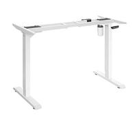 SONGMICS Soporte de Escritorio eléctrico, Estructura de Mesa de Trabajo motorizado, con Ajuste Continuo de Altura, Longitud Ajustable, Acero, Blanco LSD010W01
