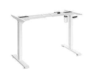 SONGMICS Soporte de Escritorio eléctrico, Estructura de Mesa de Trabajo motorizado, con Ajuste Continuo de Altura, Longitud Ajustable, Acero, Blanco LSD010W01