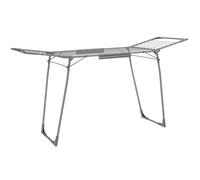 SONGMICS Tendedero de pie, 56,5 x 173 x 96,5 cm, tendedero de alas para ahorrar espacio, con soporte para calcetines, metal, para ropa, toallas, lavandería, gris LLR518G01