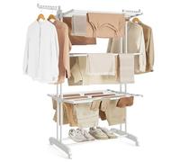 Tendedero Plegable de 4 Niveles 63,5 x 128 x 173 cm Blanco Nube