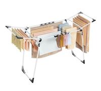 SONGMICS Tendedero Plegables, con Alas de Metal, 168 x 54 x 94 cm | para Ropa, Toallas, Colada, Blanco Mate y Negro Tinta, Colección BUNJI LLR518W01