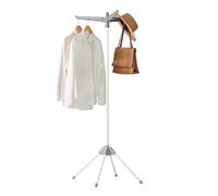 SONGMICS Tendedero, Tendedero de Ropa, 3 Brazos Giratorios para Colada, 4 Asas, para Interiores, Acero Inoxidable, para hasta 27 Prendas, 150 cm de Alto, Gris y Blanco LLR510G01