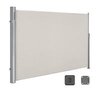 SONGMICS Toldo Lateral de Aluminio, Extensible, 160 x 300 cm, Toldo de Sombra de Exterior, para Balcón, Terraza y Jardín, Beige GSA160E