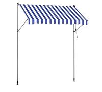 250 x 120 cm Toldo Retráctil para Balcón Azul y Blanco