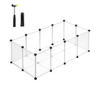 SONGMICS Valla para Mascotas, Parque para Cobayas, 120 x 60 x 40 cm | Recinto Interior de Plástico Transparente con Suelo para Animales Pequeños, nube blanca, Colección DAMION LPC001W01