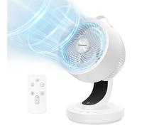 SONGMICS Ventilador de Mesa Silencioso, 20 dB, LED, Mando, 8 Velocidades