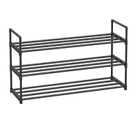 Songmics Zapatero metálico 3 niveles LSA13BK – 12 a 15 pares, apilable, 30 x 92 x 54 cm, negro