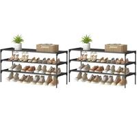 SONGMICS Zapatero de 3 Niveles, Marco de Metal, 91,8 x 29,7 x 47,5 cm (Paquete de 2)
