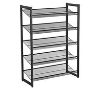 SONGMICS Zapatero de Metal Estantería para Zapatos Organizador de Zapatos Apilable 5 Niveles para 15-20 Pares de Zapatos para Entrada Pasillo Recibidor LMR005B