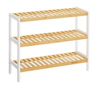 SONGMICS Zapatero de Multiuso de 3 Niveles, de Bambú | Estantería para Zapatos, Organizador para Entrada y Pasillo, Colección BAMBOU LBS03HV1