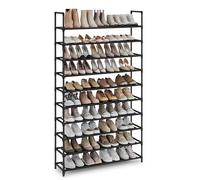 SONGMICS Zapatero, estante para zapatos de 10 niveles, organizador de | Marco de metal, estantes de tela no tejida, 11.4 x 39.4 x 68.9 pulgadas, para entrada, dormitorio, negro ULSH11H