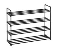 SONGMICS Zapatero Estrecho de Metal, 4 Niveles, 16-20 Pares de Zapatos | Organizador de Zapatos, 30 x 92 x 75 cm, Apilable, Ahorra Espacio, Pasillo, Salón, Negro, Colección DEKY LSA14BK