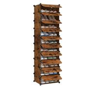 SONGMICS Zapatero Modular con 10 Compartimentos, Marrón Rústico