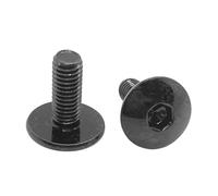 SONGMIky 10 Tornillos de Cabeza Plana Hexagonal Negros Grandes M6 con Revestimiento de Zinc Negro antioxidante for Placas traseras de Motocicletas, ciclomotores y Scooters