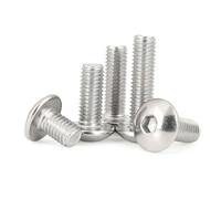SONGMIky 20 Piezas de Acero Inoxidable, Tornillo Hexagonal Interno de Cabeza Redonda y Plana Grande, M6, 6mm, M5, 5mm, for Motocicleta, Scooter, ATV, Cubierta de plástico for ciclomotor(M6x25)