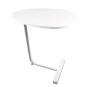 Songnim Mesa de Centro pequeña de Hierro Forjado de 45 x 30 x 60 cm, diseño Ovalado de Madera CU, Extremo Lateral Estrecho, sofá, mesita de Noche for revistas, Libros y Plantas.(Weiß)