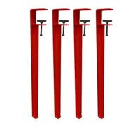 Songnim Paquete de 4 Patas de Muebles con Abrazadera, Ajustables en Forma de F, de Hierro Forjado, Resistentes, for mesas y sillas.(Rot,H71cm)