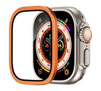 Songsier Protectores de Pantalla para Apple Watch Ultra de 49mm, Vidrio Templado 9h Marco de AleacióN de Titanio, Mantiene el Original, Sensible al Tacto，PelíCula Protectora Ligera Apple Ultra 3/2/1