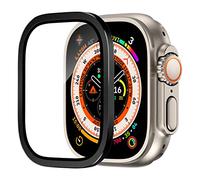 Songsier Protectores de Pantalla para Apple Watch Ultra de 49mm, Vidrio Templado 9h Marco de AleacióN de Titanio, Mantiene el Original, Sensible al Tacto，PelíCula Protectora Ligera Apple Ultra 3/2/1