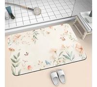 Songtt Alfombra Baño 100x150cm Alfombra Diatomita Baño, Súper Absorbente Microfibra Alfombrilla Ducha, Bath Mat Secado Rápido y Lavable, Rug para Cocina Bañera Watercolor 6-616