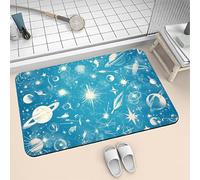 Songtt Alfombra Baño 40x60cm Alfombra Diatomita Baño, Súper Absorbente Microfibra Alfombrilla Ducha, Bath Mat Secado Rápido y Lavable, Rug para Cocina Bañera Star 6-478