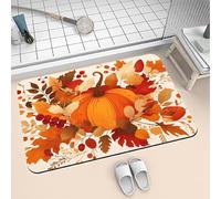 Songtt Alfombra Baño 80x150cm Alfombra Diatomita Baño, Súper Absorbente Microfibra Alfombrilla Ducha, Bath Mat Secado Rápido y Lavable, Rug para Cocina Bañera Pumpkin 6-588