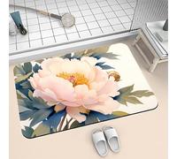 Songtt Alfombra Baño 90x150cm Alfombra Diatomita Baño, Súper Absorbente Microfibra Alfombrilla Ducha, Bath Mat Secado Rápido y Lavable, Rug para Cocina Bañera Watercolor 6-620