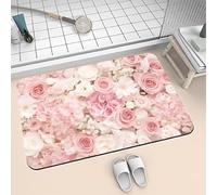 Songtt Alfombrilla de baño Antideslizante Absorbente de Diatomita 70x120cm Alfombra Baño Piedra Secado Rápido Lavable, Alfombrilla Ducha de Goma para Hogar y Cocina Rug Rose 6-525