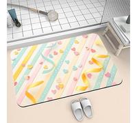 Songtt Alfombrilla de baño Antideslizante Absorbente de Diatomita 70x120cm Alfombra Baño Piedra Secado Rápido Lavable, Alfombrilla Ducha de Goma para Hogar y Cocina Rug Stripes 6-711
