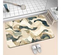 Songtt Alfombrilla de baño Antideslizante Absorbente de Diatomita 70x120cm Alfombra Baño Piedra Secado Rápido Lavable, Alfombrilla Ducha de Goma para Hogar y Cocina Rug Swirling 6-739