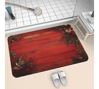 Songtt Alfombrilla de baño Antideslizante Absorbente de Diatomita 80x120cm Alfombra Baño Piedra Secado Rápido Lavable, Alfombrilla Ducha de Goma para Hogar y Cocina Rug Red 6-717