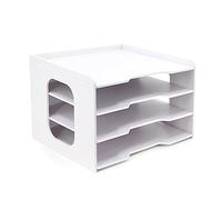 SONGWAY Organizador de Papel para álbumes de Recortes de 12 x 12 Pulgadas, Organizador de Archivos de 4 Niveles, Blanco, plástico, PVC, Cuadrado, Moderno, apilable, Almacenamiento de Papel de