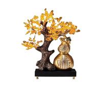 SONGYL-20249 Árbol de la Suerte Adornos de Calabaza Citrino for árbol la Fortuna, decoración for Entrada del Mueble TV y el Enfriador Vino Sala Estar Bonsái de Cristal