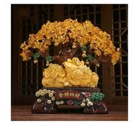 SONGYL-20249 Árbol de la Suerte Árbol de Dinero Cristal Bonsai Feng Shui Adorno Fortuna Sapo Dorado Decoración árbol Chakra for Suerte, éxito e Inteligencia Bonsái de Cristal(XL)