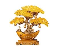 SONGYL-20249 Árbol de la Suerte Árbol de Dinero Cristal Feng Shui: árbol la Fortuna for Riqueza y Prosperidad Bonsái de Cristal(Gold,Medio)