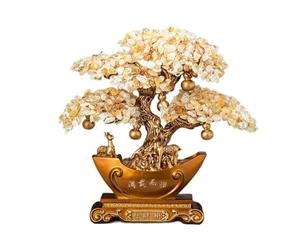 SONGYL-20249 Árbol de la Suerte Árbol de Dinero Cristal Feng Shui: árbol la Fortuna for Riqueza y Prosperidad Bonsái de Cristal(Yellow,Pequeño)