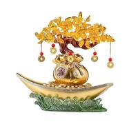 SONGYL-20249 Árbol de la Suerte Árbol de la Fortuna Citrino, navegación Tranquila, Feng Shui for el hogar, decoración Mesa for Riqueza y Prosperidad Bonsái de Cristal(Gold)