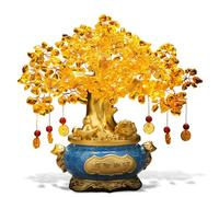 SONGYL-20249 Árbol de la Suerte Árbol de la Vida bonsái Cristal Citrino Natural, Gran árbol Chakras del Dinero Feng Shui for Riqueza, Fortuna y Suerte Bonsái de Cristal(Grande)