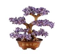 SONGYL-20249 Árbol de la Suerte Bonsái de árbol Cristal for la armonía y Prosperidad: Adorno equilibrante for el hogar según Feng Shui Bonsái de Cristal(Purple)