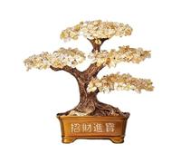 SONGYL-20249 Árbol de la Suerte Decoración de bonsái con árbol la Suerte, Cristal for el Dinero en Interiores, reubicación y Apertura una Tienda Oficina Bonsái de Cristal(Beige)