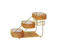 SONGYL-20249 Frutero de 3 niveles, frutero for encimera cocina, soporte decorativo for fruteros Bandeja para fruta(Gold)