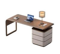 SONGYL-20249 Mesa de Ordenador Escritorio de Oficina en casa con Almacenamiento y Tomas Corriente, Escritorio Moderno gabinete, Nogal Escritorio de Oficina(Beige,L)