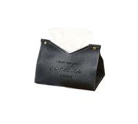 SONGYL-20249 porta pañuelos Caja de pañuelos de cuero PU for sala de estar y comedor, caja de almacenaje de pañuelos creativa de Color sólido multiusos dispensador de servilletas(Negro)
